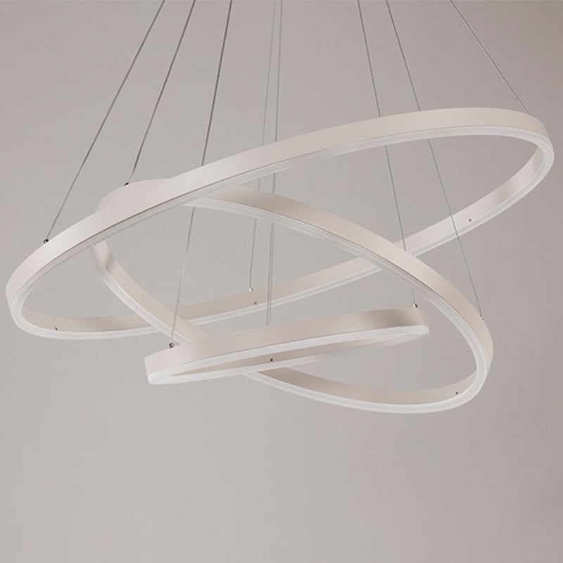 Orbicular Shape Ceiling Pendant Light Contemporary Metal LED White Chandelier Lamp Clearhalo 'Ceiling Lights' 'Chandeliers' 'Modern Chandeliers' 'Modern' Lighting' 2552814