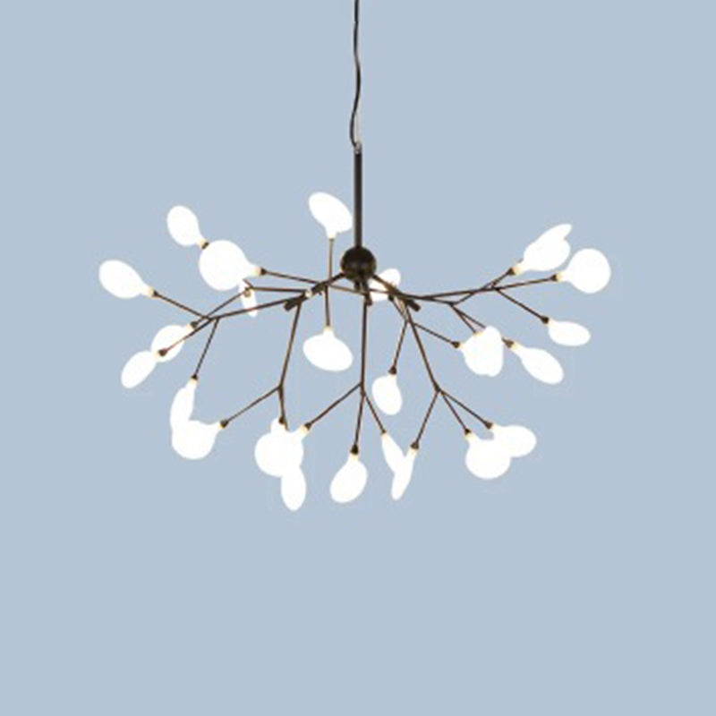 Metal Branches Ceiling Pendant Light Contemporary Style LED Suspended Lighting Fixture 27 Black Clearhalo 'Ceiling Lights' 'Chandeliers' 'Modern Chandeliers' 'Modern' Lighting' 2552851