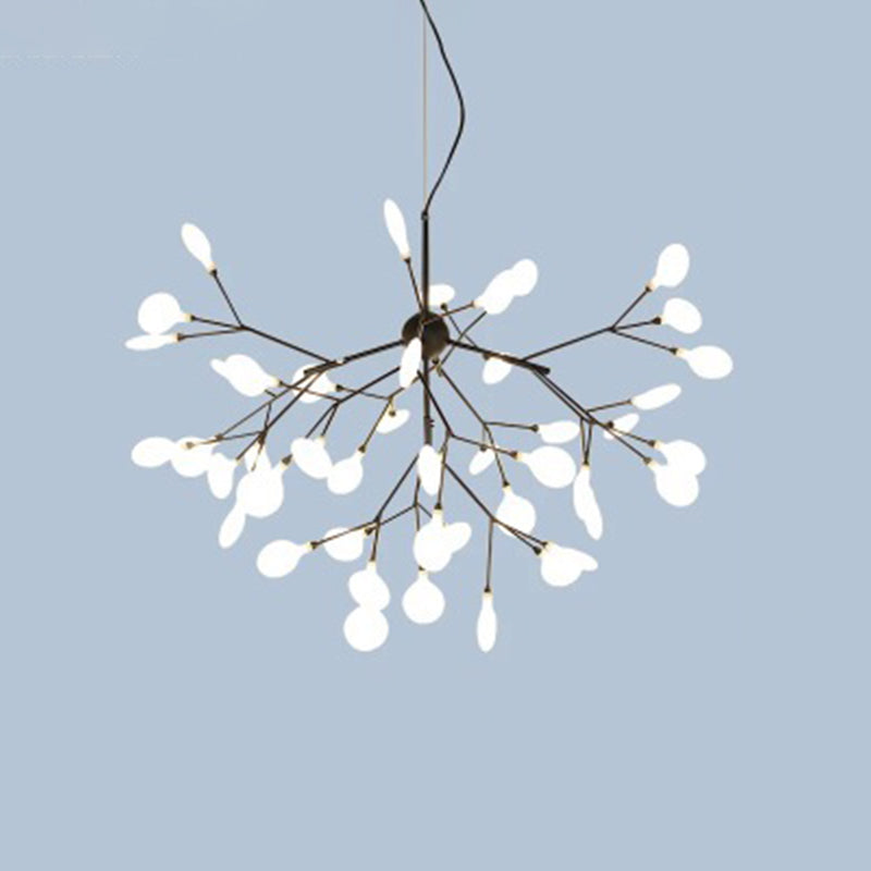 Metal Branches Ceiling Pendant Light Contemporary Style LED Suspended Lighting Fixture 45 Black Clearhalo 'Ceiling Lights' 'Chandeliers' 'Modern Chandeliers' 'Modern' Lighting' 2552854
