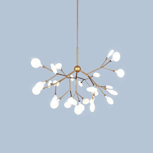 Metal Branches Ceiling Pendant Light Contemporary Style LED Suspended Lighting Fixture 27 Gold Clearhalo 'Ceiling Lights' 'Chandeliers' 'Modern Chandeliers' 'Modern' Lighting' 2552860