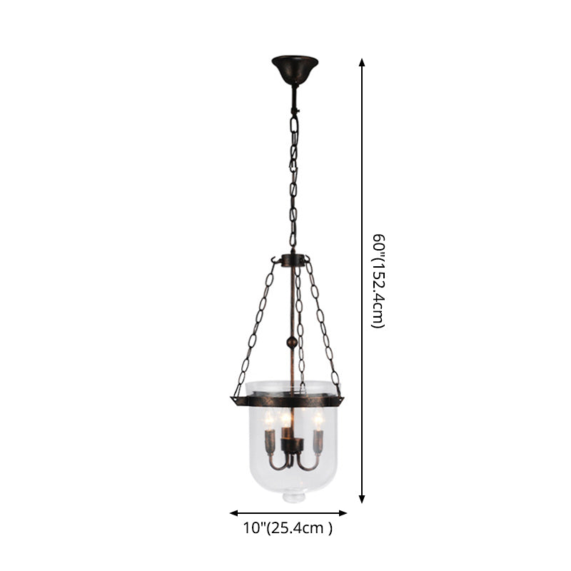 Black Bucket Chandelier Light Fixture Industrial Style Glass Dining Room Pendant Lighting Clearhalo 'Ceiling Lights' 'Chandeliers' 'Glass shade' 'Glass' 'Industrial Chandeliers' 'Industrial' 'Middle Century Chandeliers' 'Pendant Lights' 'Tiffany' Lighting' 2552876