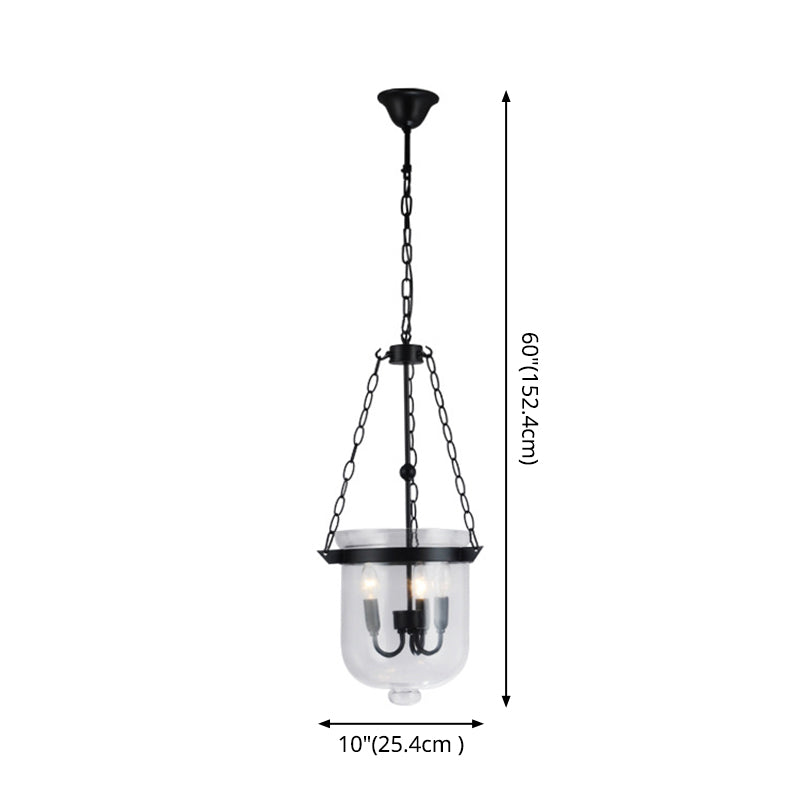 Black Bucket Chandelier Light Fixture Industrial Style Glass Dining Room Pendant Lighting Clearhalo 'Ceiling Lights' 'Chandeliers' 'Glass shade' 'Glass' 'Industrial Chandeliers' 'Industrial' 'Middle Century Chandeliers' 'Pendant Lights' 'Tiffany' Lighting' 2552877