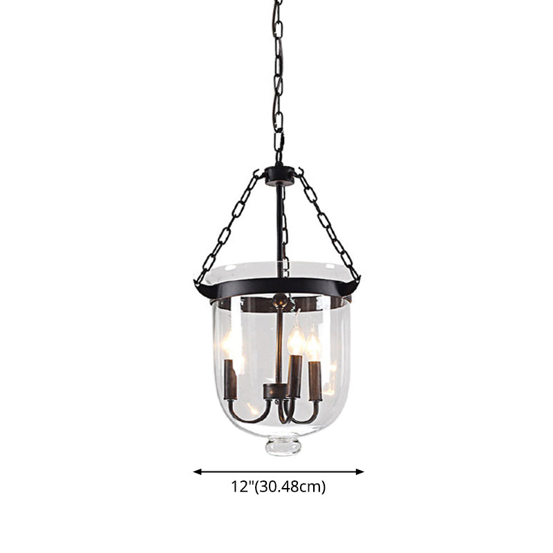 Black Bucket Chandelier Light Fixture Industrial Style Glass Dining Room Pendant Lighting Clearhalo 'Ceiling Lights' 'Chandeliers' 'Glass shade' 'Glass' 'Industrial Chandeliers' 'Industrial' 'Middle Century Chandeliers' 'Pendant Lights' 'Tiffany' Lighting' 2552878