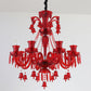 8 Lights Crystal Hanging Lamp Traditional Red/Blue/Purple Candelabra Living Room Chandelier Light Clearhalo 'Ceiling Lights' 'Chandeliers' Lighting' options 255290