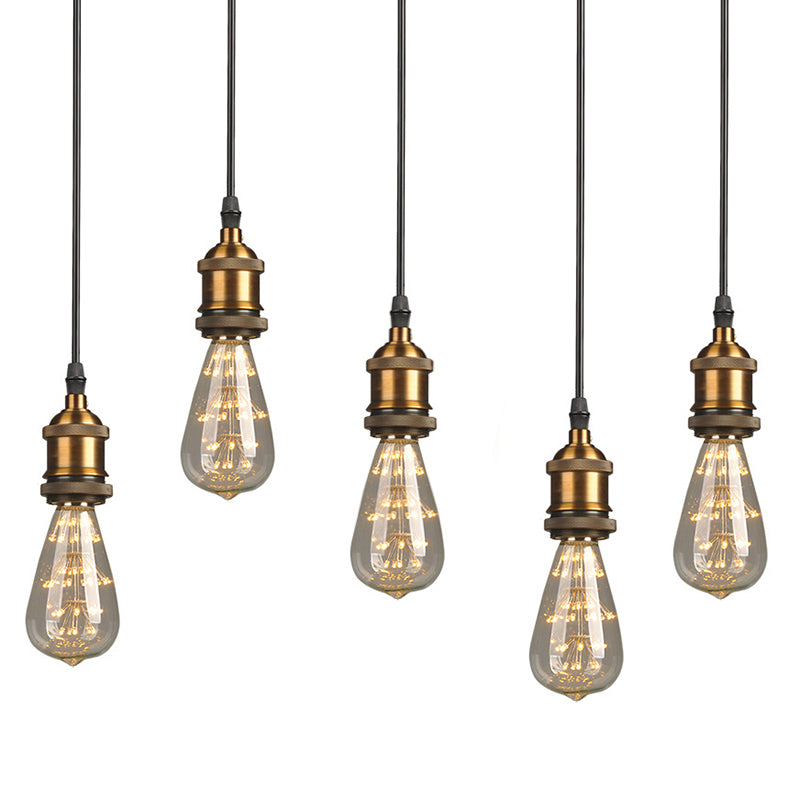 Open Bulb Metal Ceiling Lighting Fixture Farmhouse Style Hallway Hanging Lamp in Black Clearhalo 'Art Deco Pendants' 'Cast Iron' 'Ceiling Lights' 'Ceramic' 'Crystal' 'Industrial Pendants' 'Industrial' 'Metal' 'Middle Century Pendants' 'Pendant Lights' 'Pendants' 'Tiffany' Lighting' 2552965