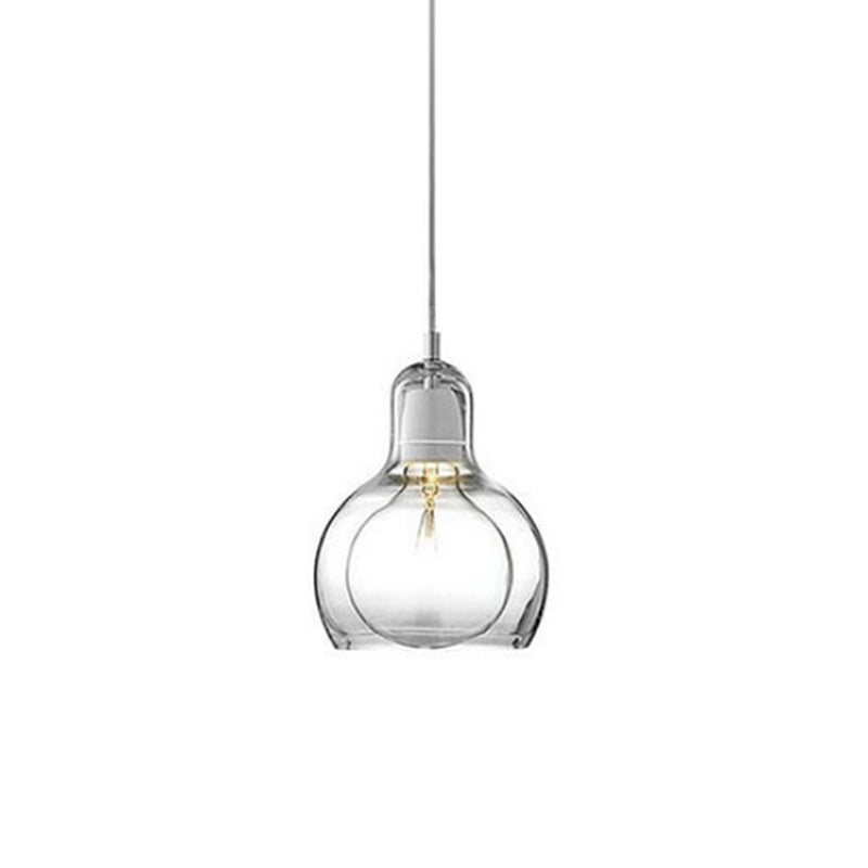 1 Light Pendant Lighting Fixtures Contemporary Gourd Glass Hanging Lights for Lounge Clear 7" Clearhalo 'Ceiling Lights' 'Chandeliers' 'Glass shade' 'Glass' 'Modern Pendants' 'Modern' 'Pendant Lights' 'Pendants' Lighting' 2552986