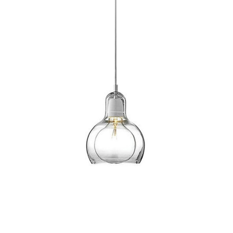 1 Light Pendant Lighting Fixtures Contemporary Gourd Glass Hanging Lights for Lounge Clear 4.5" Clearhalo 'Ceiling Lights' 'Chandeliers' 'Glass shade' 'Glass' 'Modern Pendants' 'Modern' 'Pendant Lights' 'Pendants' Lighting' 2552988