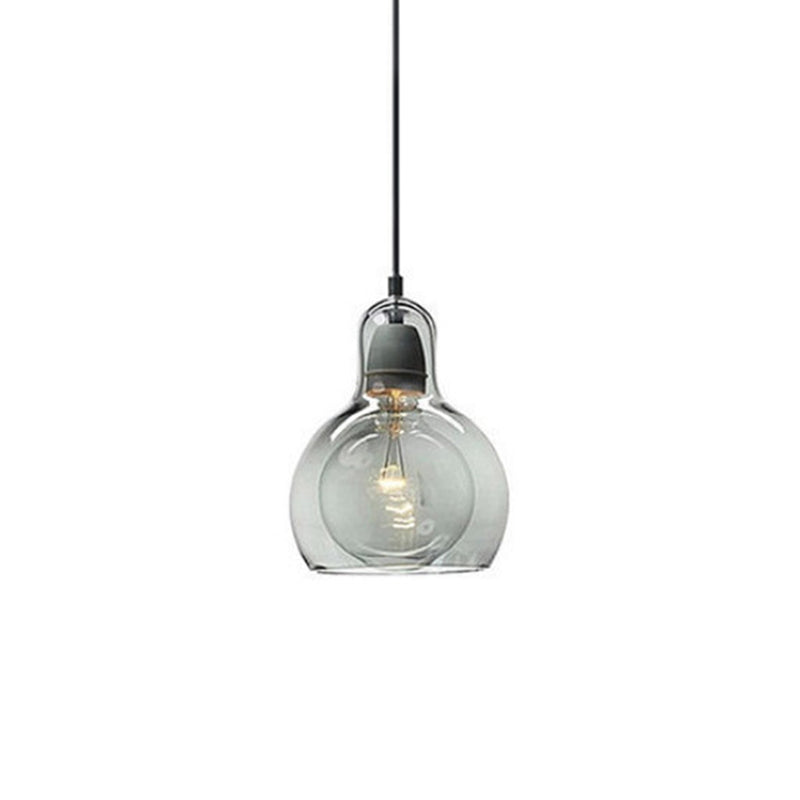 1 Light Pendant Lighting Fixtures Contemporary Gourd Glass Hanging Lights for Lounge Smoke Gray 4.5" Clearhalo 'Ceiling Lights' 'Chandeliers' 'Glass shade' 'Glass' 'Modern Pendants' 'Modern' 'Pendant Lights' 'Pendants' Lighting' 2552991