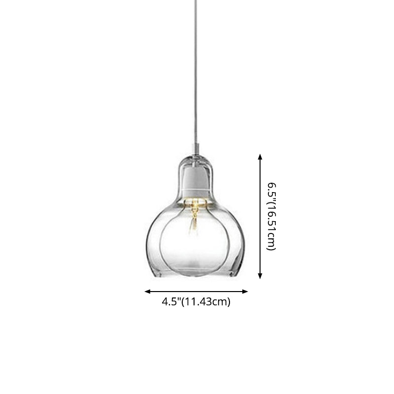 1 Light Pendant Lighting Fixtures Contemporary Gourd Glass Hanging Lights for Lounge Clearhalo 'Ceiling Lights' 'Chandeliers' 'Glass shade' 'Glass' 'Modern Pendants' 'Modern' 'Pendant Lights' 'Pendants' Lighting' 2552997