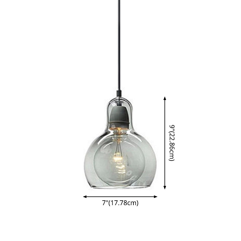 1 Light Pendant Lighting Fixtures Contemporary Gourd Glass Hanging Lights for Lounge Clearhalo 'Ceiling Lights' 'Chandeliers' 'Glass shade' 'Glass' 'Modern Pendants' 'Modern' 'Pendant Lights' 'Pendants' Lighting' 2552998