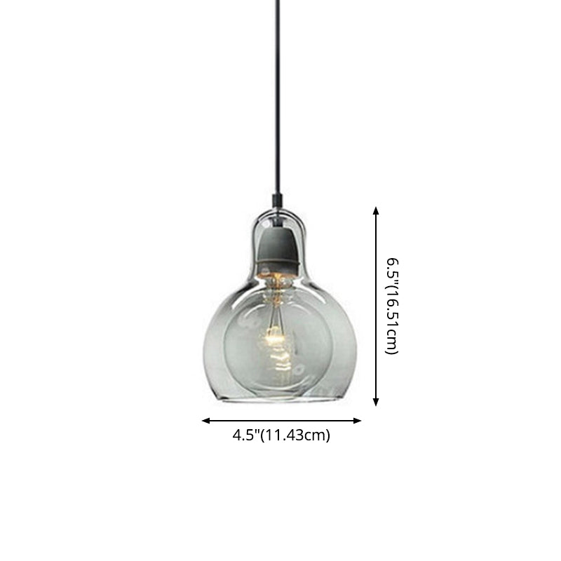 1 Light Pendant Lighting Fixtures Contemporary Gourd Glass Hanging Lights for Lounge Clearhalo 'Ceiling Lights' 'Chandeliers' 'Glass shade' 'Glass' 'Modern Pendants' 'Modern' 'Pendant Lights' 'Pendants' Lighting' 2552999