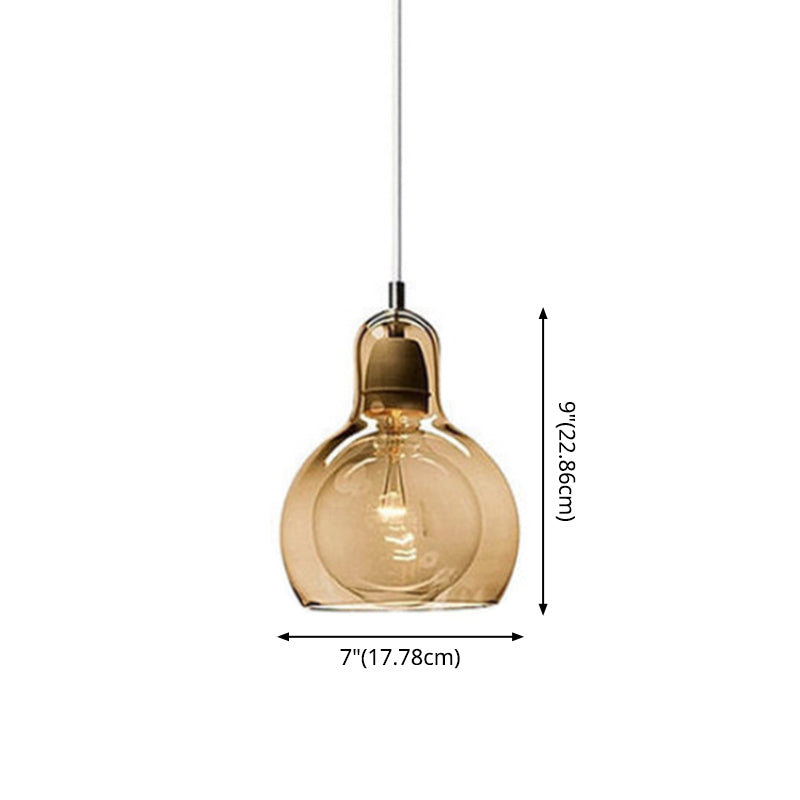 1 Light Pendant Lighting Fixtures Contemporary Gourd Glass Hanging Lights for Lounge Clearhalo 'Ceiling Lights' 'Chandeliers' 'Glass shade' 'Glass' 'Modern Pendants' 'Modern' 'Pendant Lights' 'Pendants' Lighting' 2553000