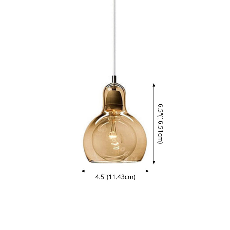 1 Light Pendant Lighting Fixtures Contemporary Gourd Glass Hanging Lights for Lounge Clearhalo 'Ceiling Lights' 'Chandeliers' 'Glass shade' 'Glass' 'Modern Pendants' 'Modern' 'Pendant Lights' 'Pendants' Lighting' 2553001