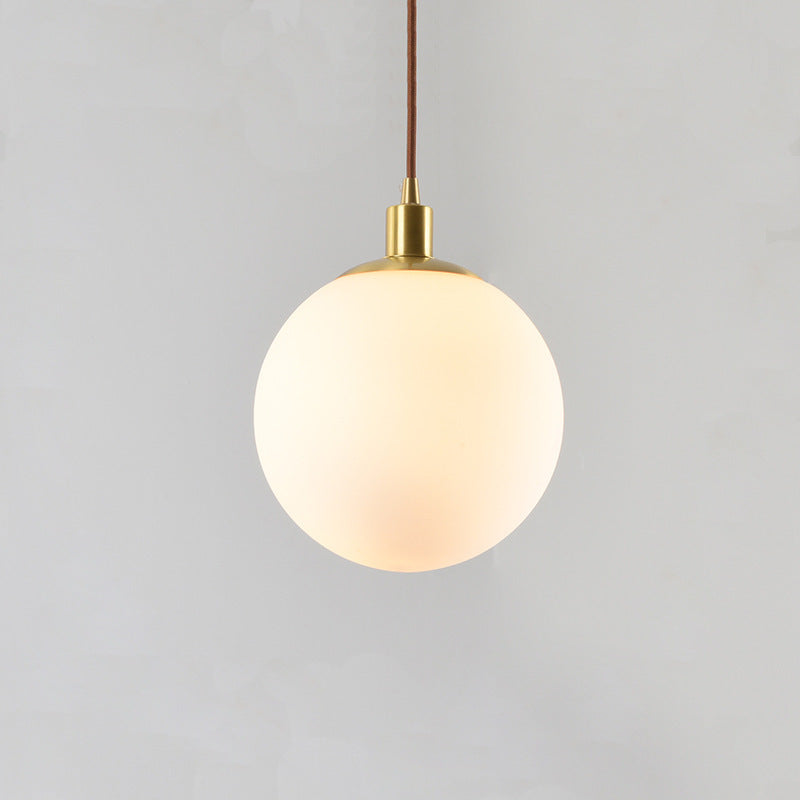 Gold 1 Light Pendant Lighting Fixtures Contemporary Glass Spherical Hanging Lights for Bedroom Clearhalo 'Ceiling Lights' 'Glass shade' 'Glass' 'Modern Pendants' 'Modern' 'Pendant Lights' 'Pendants' Lighting' 2553010