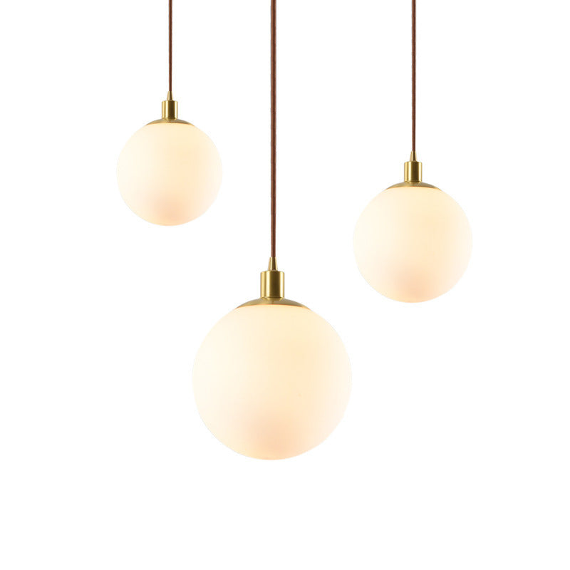 Gold 1 Light Pendant Lighting Fixtures Contemporary Glass Spherical Hanging Lights for Bedroom Clearhalo 'Ceiling Lights' 'Glass shade' 'Glass' 'Modern Pendants' 'Modern' 'Pendant Lights' 'Pendants' Lighting' 2553015