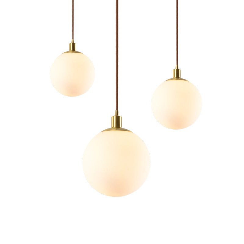 Gold 1 Light Pendant Lighting Fixtures Contemporary Glass Spherical Hanging Lights for Bedroom Clearhalo 'Ceiling Lights' 'Glass shade' 'Glass' 'Modern Pendants' 'Modern' 'Pendant Lights' 'Pendants' Lighting' 2553015