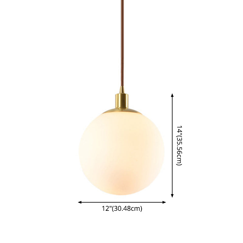 Gold 1 Light Pendant Lighting Fixtures Contemporary Glass Spherical Hanging Lights for Bedroom Clearhalo 'Ceiling Lights' 'Glass shade' 'Glass' 'Modern Pendants' 'Modern' 'Pendant Lights' 'Pendants' Lighting' 2553016