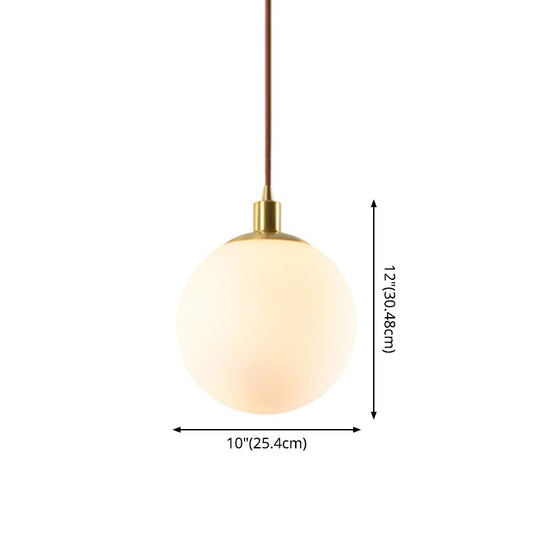 Gold 1 Light Pendant Lighting Fixtures Contemporary Glass Spherical Hanging Lights for Bedroom Clearhalo 'Ceiling Lights' 'Glass shade' 'Glass' 'Modern Pendants' 'Modern' 'Pendant Lights' 'Pendants' Lighting' 2553017