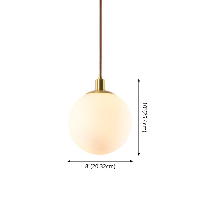 Gold 1 Light Pendant Lighting Fixtures Contemporary Glass Spherical Hanging Lights for Bedroom Clearhalo 'Ceiling Lights' 'Glass shade' 'Glass' 'Modern Pendants' 'Modern' 'Pendant Lights' 'Pendants' Lighting' 2553018