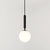 1 Light Pendant Lighting Fixtures Contemporary Spherical Glass Hanging Lights for Lounge Black Milk White Clearhalo 'Ceiling Lights' 'Glass shade' 'Glass' 'Modern Pendants' 'Modern' 'Pendant Lights' 'Pendants' Lighting' 2553021