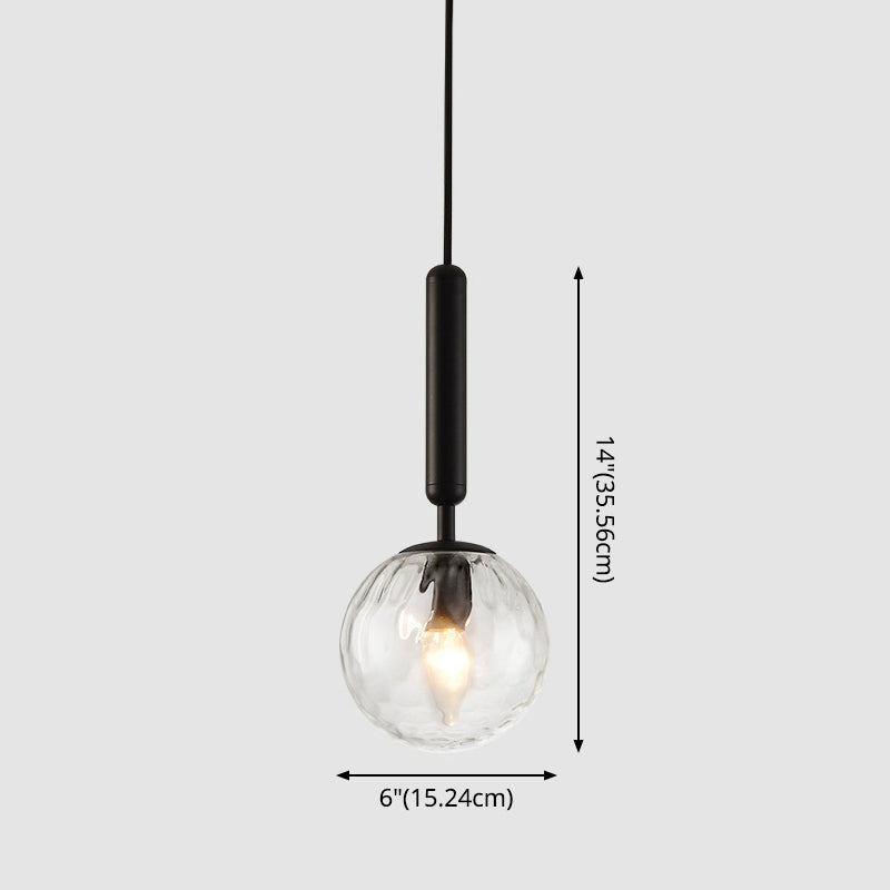 1 Light Pendant Lighting Fixtures Contemporary Spherical Glass Hanging Lights for Lounge Clearhalo 'Ceiling Lights' 'Glass shade' 'Glass' 'Modern Pendants' 'Modern' 'Pendant Lights' 'Pendants' Lighting' 2553031