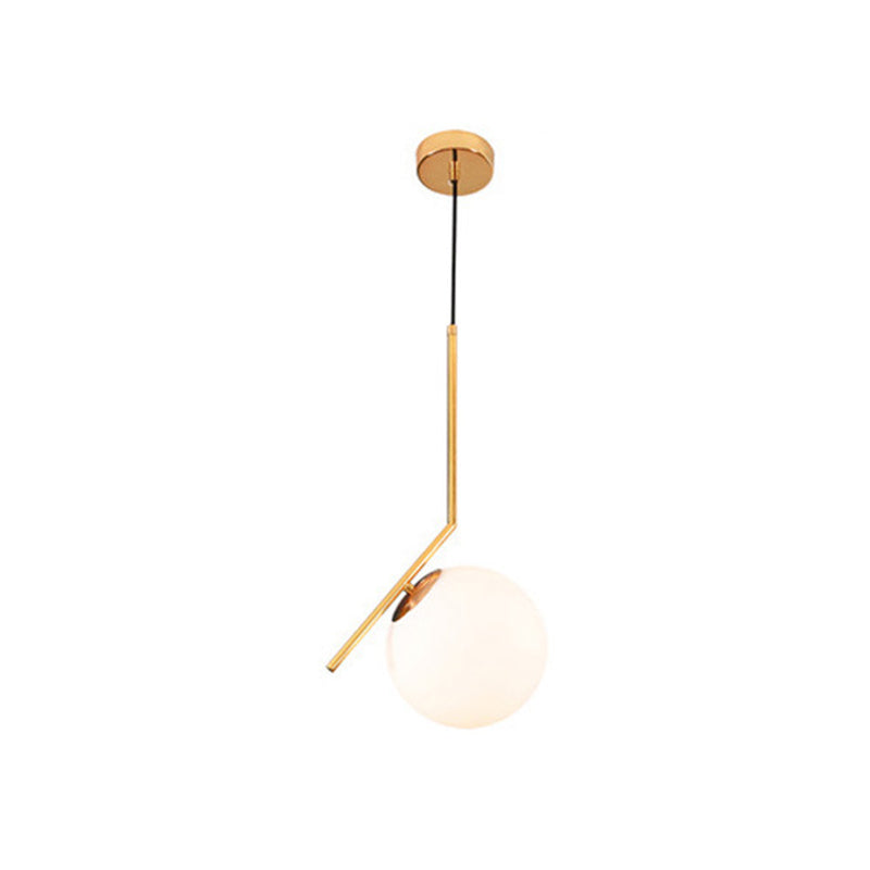1 Light Pendant Lighting Fixtures Mid Century Modern Spherical Glass Hanging Lights for Bedroom Gold Clearhalo 'Ceiling Lights' 'Glass shade' 'Glass' 'Modern Pendants' 'Modern' 'Pendant Lights' 'Pendants' Lighting' 2553060