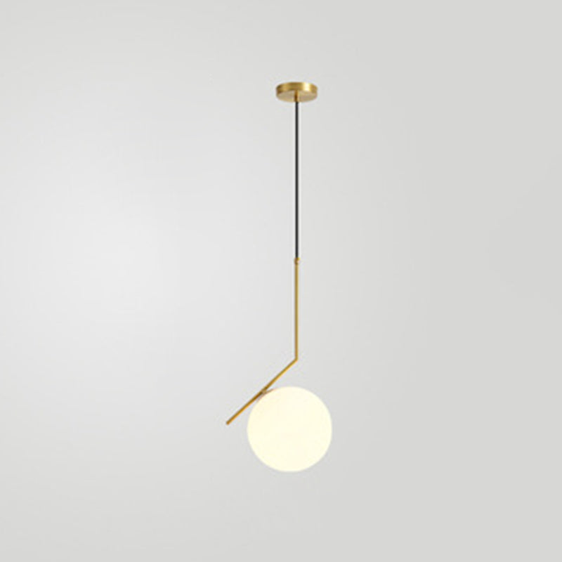 1 Light Pendant Lighting Fixtures Mid Century Modern Spherical Glass Hanging Lights for Bedroom Yellow Clearhalo 'Ceiling Lights' 'Glass shade' 'Glass' 'Modern Pendants' 'Modern' 'Pendant Lights' 'Pendants' Lighting' 2553061