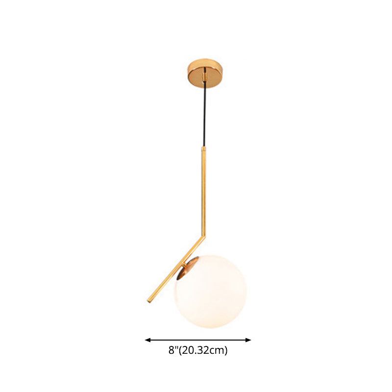 1 Light Pendant Lighting Fixtures Mid Century Modern Spherical Glass Hanging Lights for Bedroom Clearhalo 'Ceiling Lights' 'Glass shade' 'Glass' 'Modern Pendants' 'Modern' 'Pendant Lights' 'Pendants' Lighting' 2553067