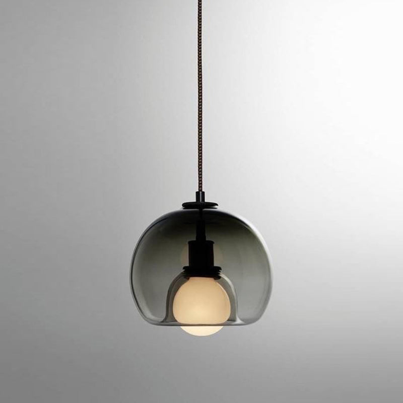 Globe Pendant Light Contemporary Minimalist 1 Light Glass Indoor Hanging Lamp Clearhalo 'Ceiling Lights' 'Glass shade' 'Glass' 'Pendant Lights' 'Pendants' Lighting' 2553086