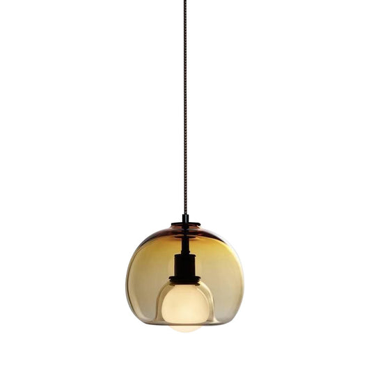 Globe Pendant Light Contemporary Minimalist 1 Light Glass Indoor Hanging Lamp Clearhalo 'Ceiling Lights' 'Glass shade' 'Glass' 'Pendant Lights' 'Pendants' Lighting' 2553087