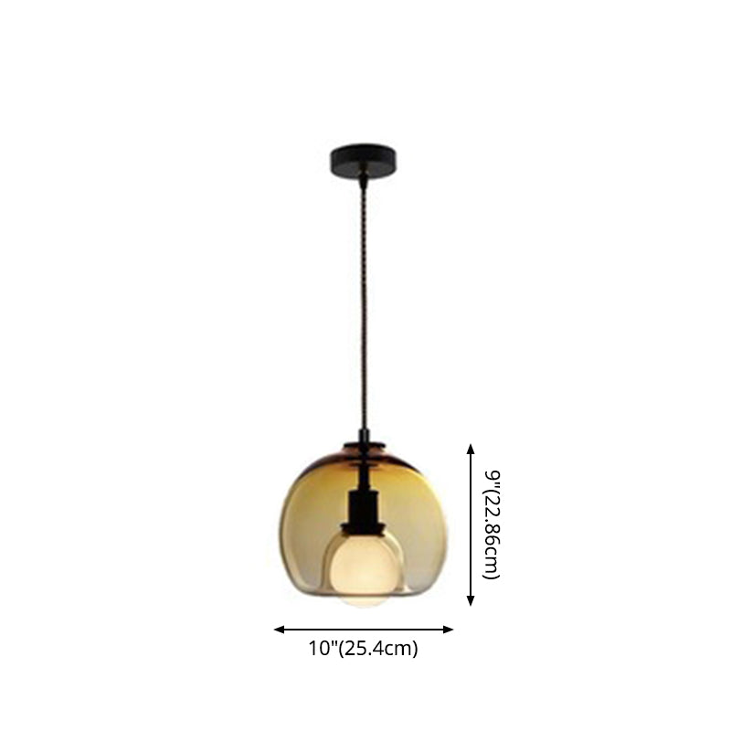 Globe Pendant Light Contemporary Minimalist 1 Light Glass Indoor Hanging Lamp Clearhalo 'Ceiling Lights' 'Glass shade' 'Glass' 'Pendant Lights' 'Pendants' Lighting' 2553088