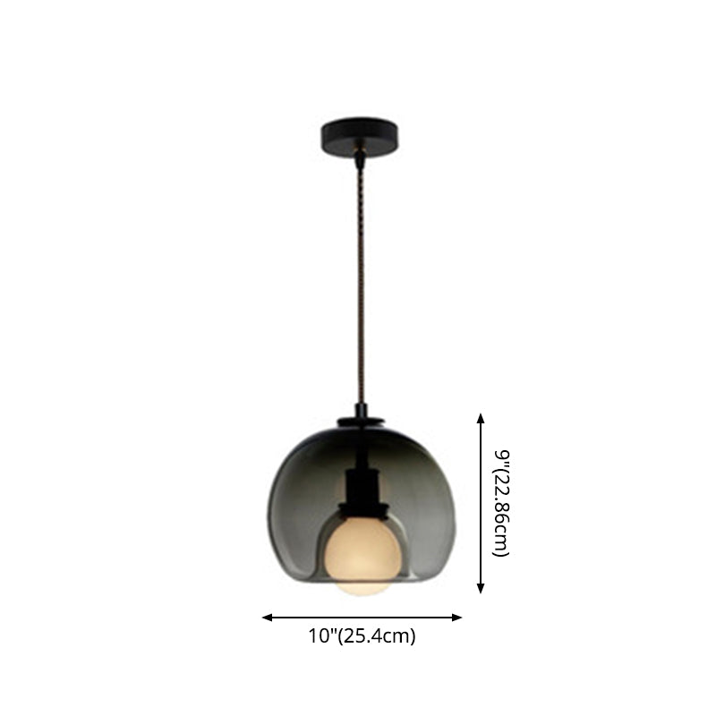 Globe Pendant Light Contemporary Minimalist 1 Light Glass Indoor Hanging Lamp Clearhalo 'Ceiling Lights' 'Glass shade' 'Glass' 'Pendant Lights' 'Pendants' Lighting' 2553089