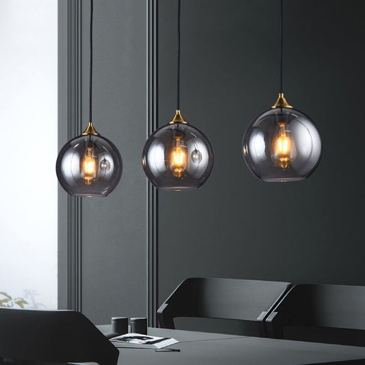 Contemporary Sphere Pendant Lights Blown Glass Hanging Pendant Lights for Bedroom Clearhalo 'Ceiling Lights' 'Glass shade' 'Glass' 'Modern Pendants' 'Modern' 'Pendant Lights' 'Pendants' Lighting' 2553115