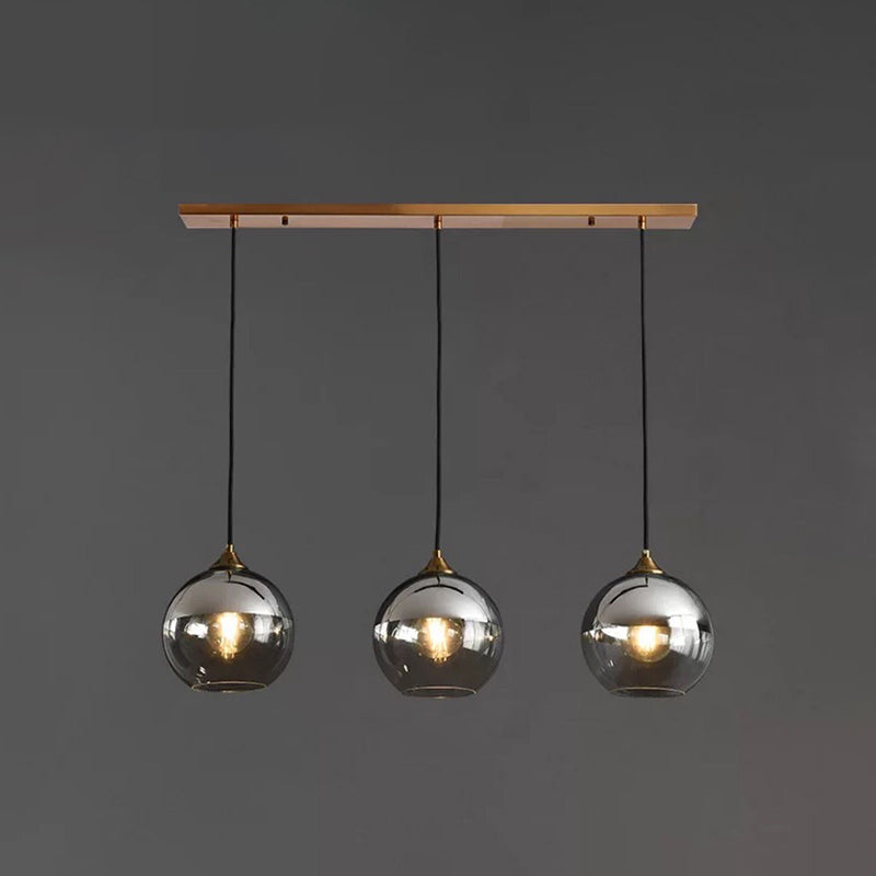 Contemporary Sphere Pendant Lights Blown Glass Hanging Pendant Lights for Bedroom Silver Linear Clearhalo 'Ceiling Lights' 'Glass shade' 'Glass' 'Modern Pendants' 'Modern' 'Pendant Lights' 'Pendants' Lighting' 2553119