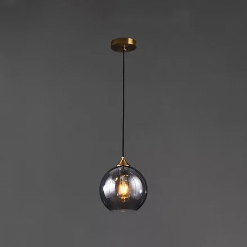 Contemporary Sphere Pendant Lights Blown Glass Hanging Pendant Lights for Bedroom Clearhalo 'Ceiling Lights' 'Glass shade' 'Glass' 'Modern Pendants' 'Modern' 'Pendant Lights' 'Pendants' Lighting' 2553129