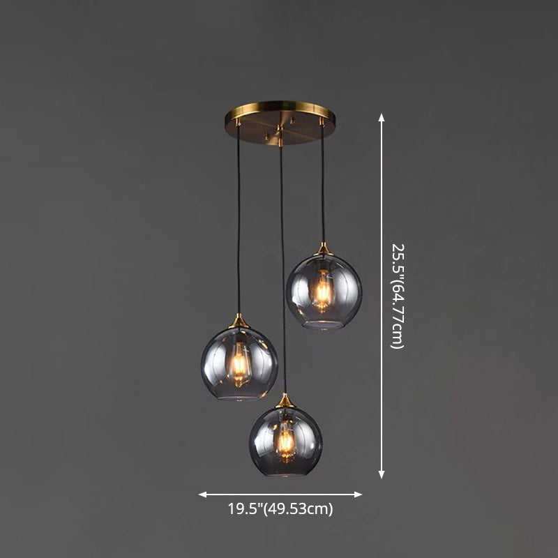 Contemporary Sphere Pendant Lights Blown Glass Hanging Pendant Lights for Bedroom Clearhalo 'Ceiling Lights' 'Glass shade' 'Glass' 'Modern Pendants' 'Modern' 'Pendant Lights' 'Pendants' Lighting' 2553130