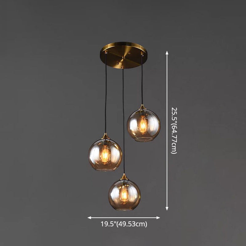 Contemporary Sphere Pendant Lights Blown Glass Hanging Pendant Lights for Bedroom Clearhalo 'Ceiling Lights' 'Glass shade' 'Glass' 'Modern Pendants' 'Modern' 'Pendant Lights' 'Pendants' Lighting' 2553132