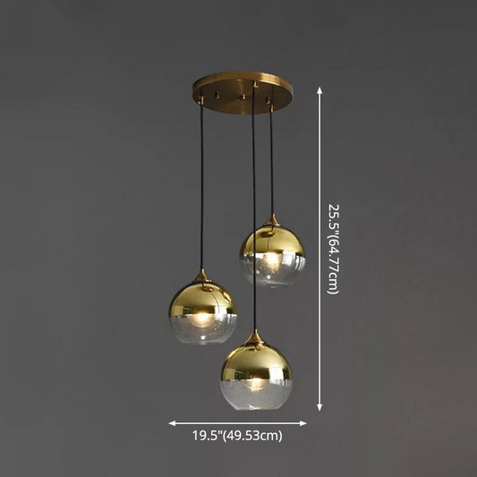 Contemporary Sphere Pendant Lights Blown Glass Hanging Pendant Lights for Bedroom Clearhalo 'Ceiling Lights' 'Glass shade' 'Glass' 'Modern Pendants' 'Modern' 'Pendant Lights' 'Pendants' Lighting' 2553134