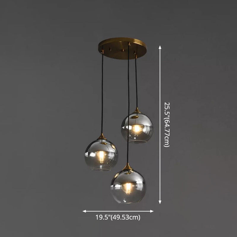 Contemporary Sphere Pendant Lights Blown Glass Hanging Pendant Lights for Bedroom Clearhalo 'Ceiling Lights' 'Glass shade' 'Glass' 'Modern Pendants' 'Modern' 'Pendant Lights' 'Pendants' Lighting' 2553136