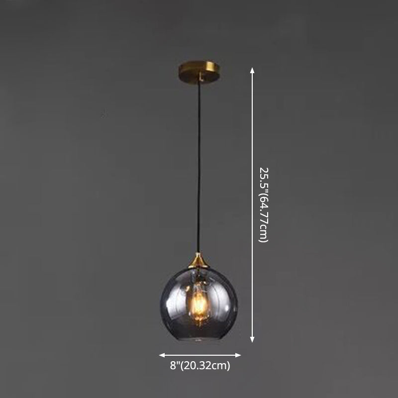 Contemporary Sphere Pendant Lights Blown Glass Hanging Pendant Lights for Bedroom Clearhalo 'Ceiling Lights' 'Glass shade' 'Glass' 'Modern Pendants' 'Modern' 'Pendant Lights' 'Pendants' Lighting' 2553137