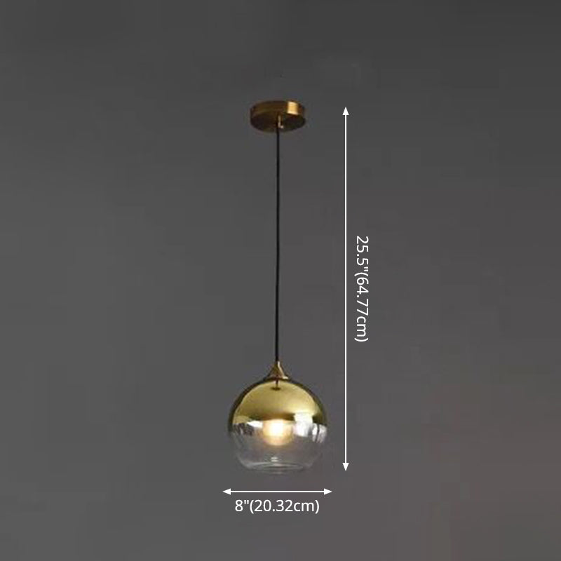 Contemporary Sphere Pendant Lights Blown Glass Hanging Pendant Lights for Bedroom Clearhalo 'Ceiling Lights' 'Glass shade' 'Glass' 'Modern Pendants' 'Modern' 'Pendant Lights' 'Pendants' Lighting' 2553138