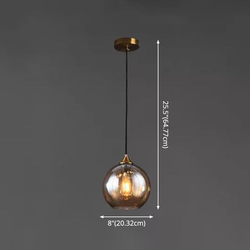 Contemporary Sphere Pendant Lights Blown Glass Hanging Pendant Lights for Bedroom Clearhalo 'Ceiling Lights' 'Glass shade' 'Glass' 'Modern Pendants' 'Modern' 'Pendant Lights' 'Pendants' Lighting' 2553139