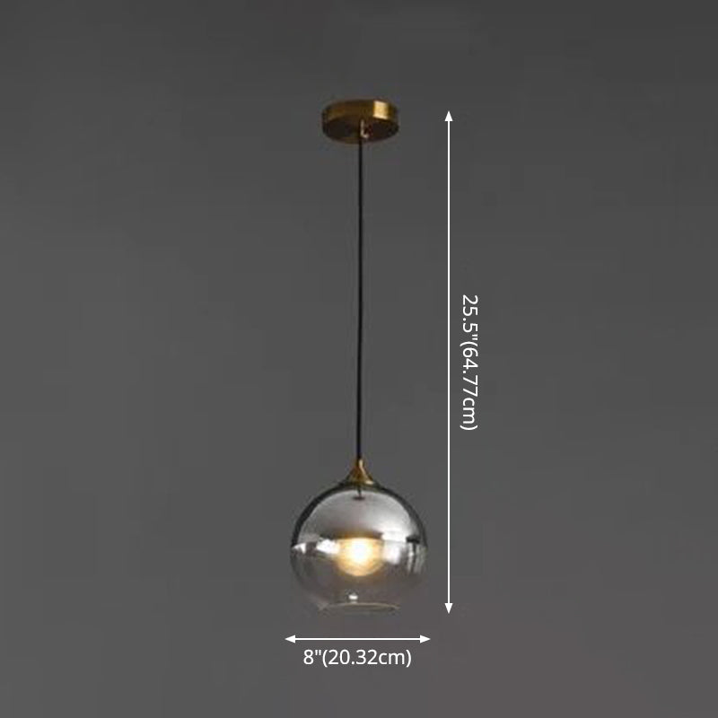Contemporary Sphere Pendant Lights Blown Glass Hanging Pendant Lights for Bedroom Clearhalo 'Ceiling Lights' 'Glass shade' 'Glass' 'Modern Pendants' 'Modern' 'Pendant Lights' 'Pendants' Lighting' 2553140
