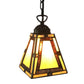 Mission Style Geometric Pendant Lights 1 Light Stained Glass Bedroom Hanging Pendant Lights in Yellow Clearhalo 'Ceiling Lights' 'Chandeliers' 'Glass shade' 'Glass' 'Industrial' 'Middle Century Pendants' 'Pendant Lights' 'Pendants' 'Tiffany close to ceiling' 'Tiffany Pendants' 'Tiffany' Lighting' 2553152
