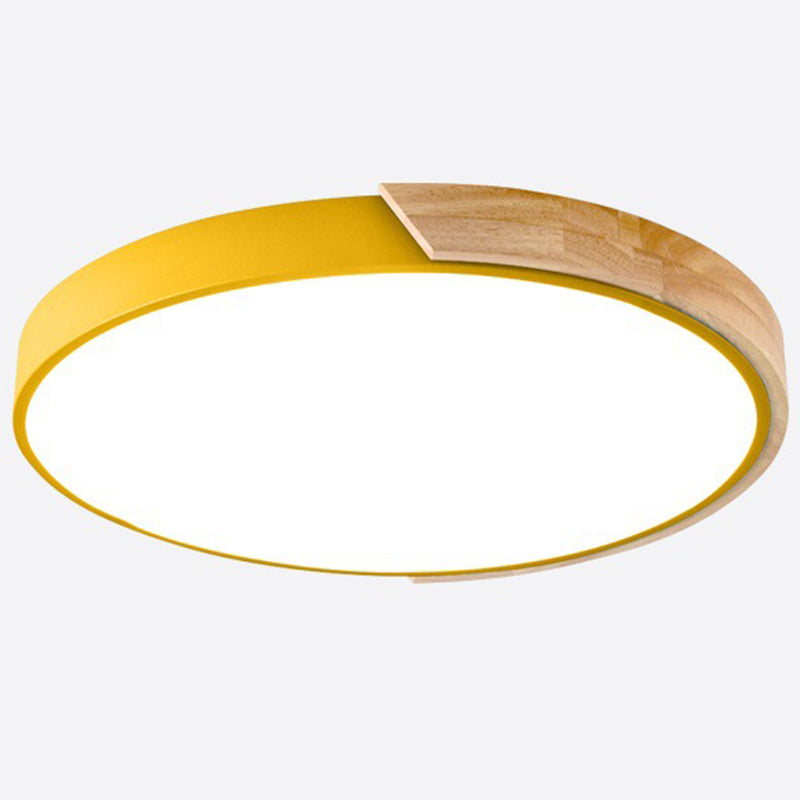 LED Bedroom Flush Ceiling Light Fixture Nordic Flush Mount Lighting with Circle Acrylic Shade Yellow Clearhalo 'Ceiling Lights' 'Close To Ceiling Lights' 'Close to ceiling' 'Flush mount' Lighting' 2553210