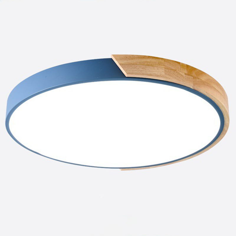 LED Bedroom Flush Ceiling Light Fixture Nordic Flush Mount Lighting with Circle Acrylic Shade Blue Clearhalo 'Ceiling Lights' 'Close To Ceiling Lights' 'Close to ceiling' 'Flush mount' Lighting' 2553212