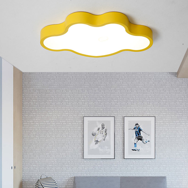 Acrylic Cloud-Shaped Flushmount Ceiling Fixture Minimalist Style LED Flush Mount Lamp Yellow Clearhalo 'Ceiling Lights' 'Close To Ceiling Lights' 'Close to ceiling' 'Flush mount' Lighting' 2553249
