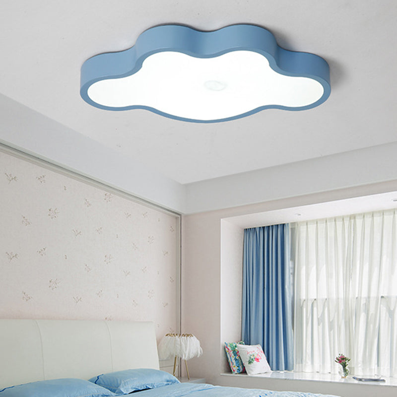 Acrylic Cloud-Shaped Flushmount Ceiling Fixture Minimalist Style LED Flush Mount Lamp Blue Clearhalo 'Ceiling Lights' 'Close To Ceiling Lights' 'Close to ceiling' 'Flush mount' Lighting' 2553250