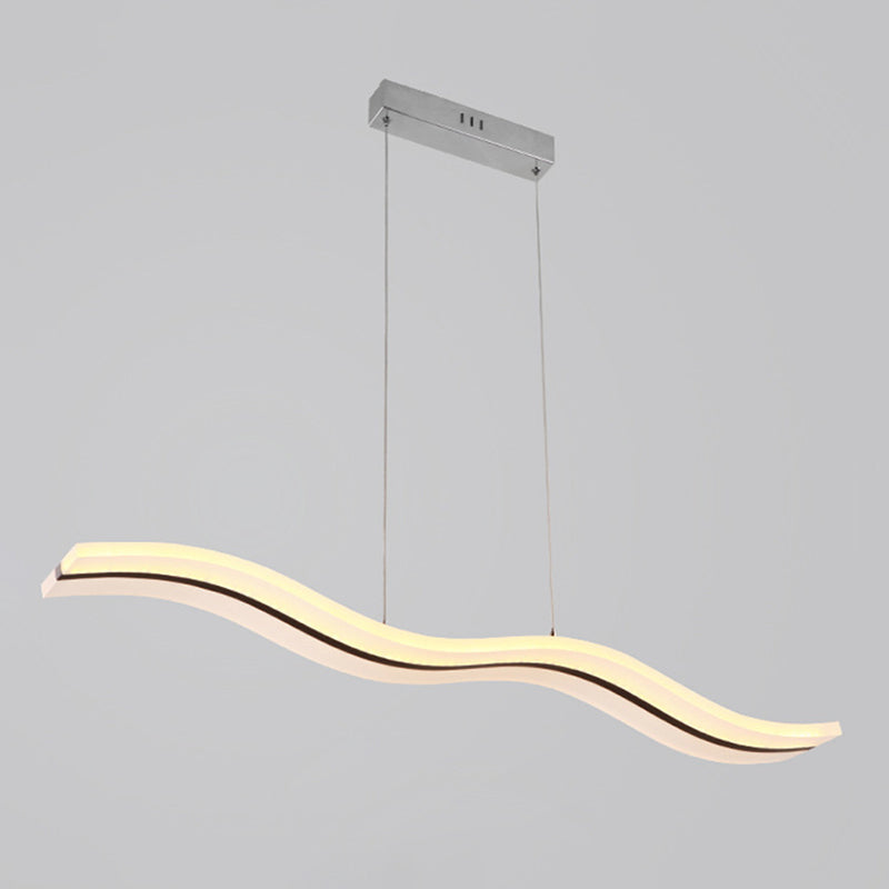 Liquid Flow Island Light Fixture Simplicity Acrylic White LED Pendant Lighting for Dinner White Warm Clearhalo 'Ceiling Lights' 'Island Lights' Lighting' 2553255