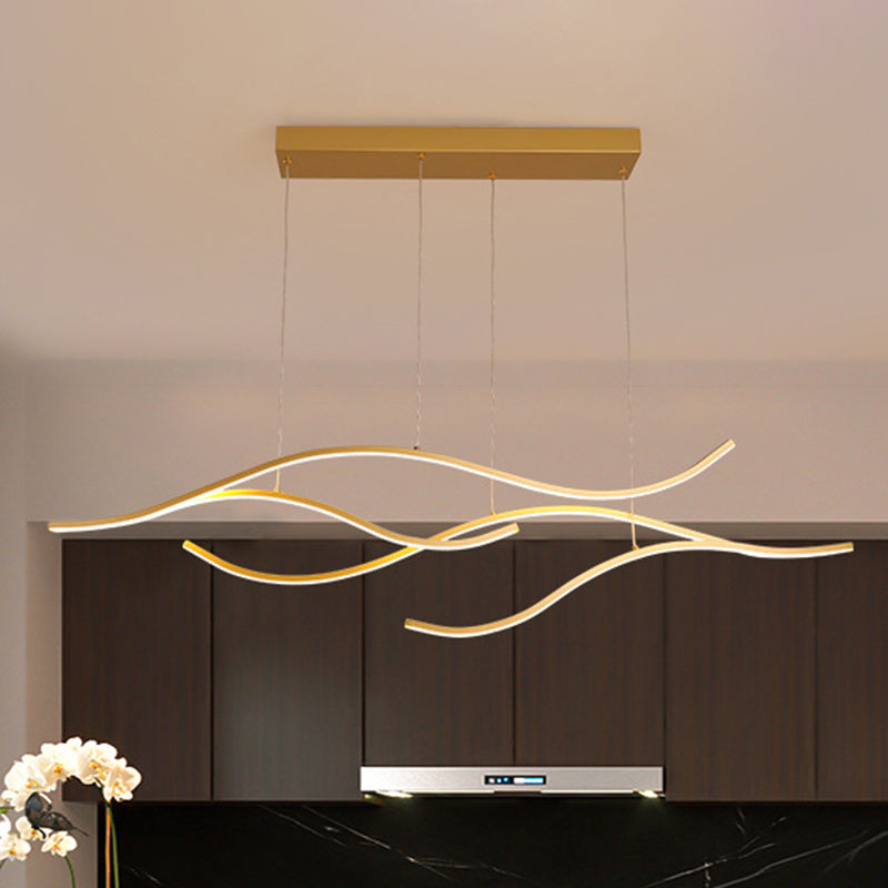 Bare Branch Metal Pendant Lighting Fixture Simplicity LED Island Light for Open Kitchen Gold 47" Clearhalo 'Ceiling Lights' 'Island Lights' Lighting' 2553285